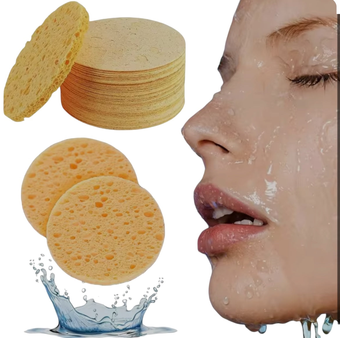 Turmeric and Kojic Acid Pads - Natural Dark Spot Remover and Skin Brightener; Eco-Friendly Facial Cleansing Sponges for Exfoliation, Deep Pore Cleaning, and Even Skin Tone.